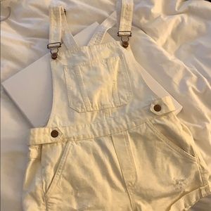 H&M off white short overalls, size 2